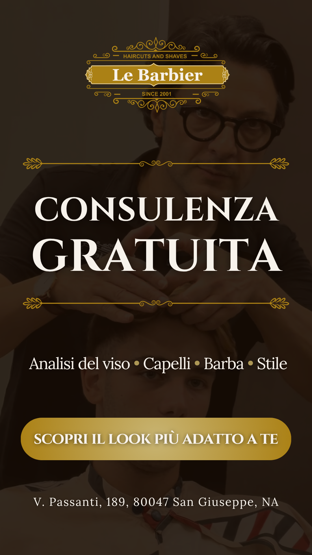 Consulenza gratuita — analisi del viso, capelli, barba e stile